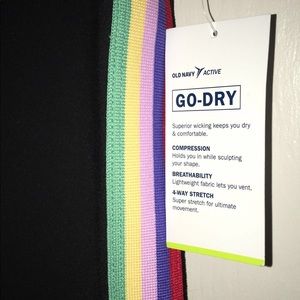 old navy capri leggings w rainbow strip down side